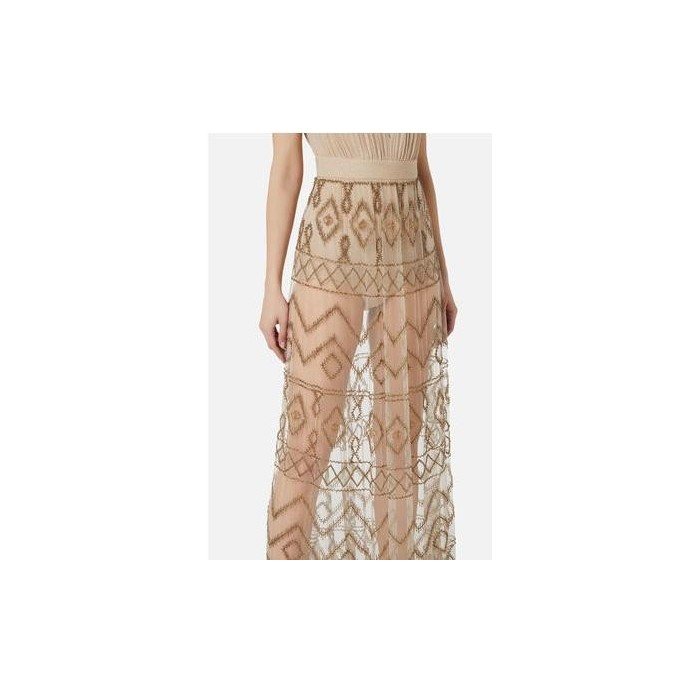 Vestido largo, de punto lurex, con... Vestido largo, de punto lurex, con...