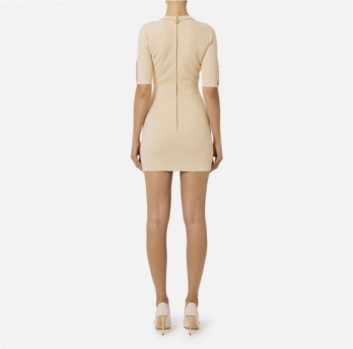 Minivestido de viscosa con cadena Minivestido de viscosa con cadena