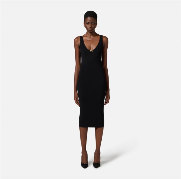 Vestido de punto con tul