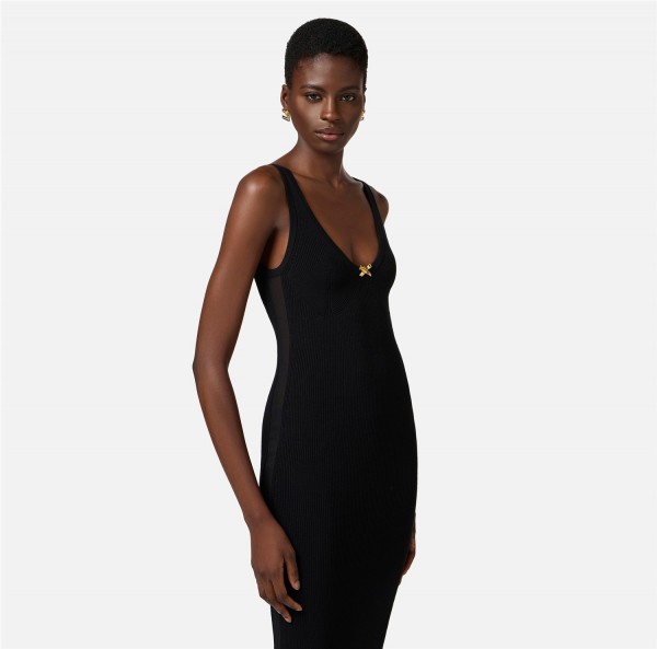 Vestido de punto con tul 2