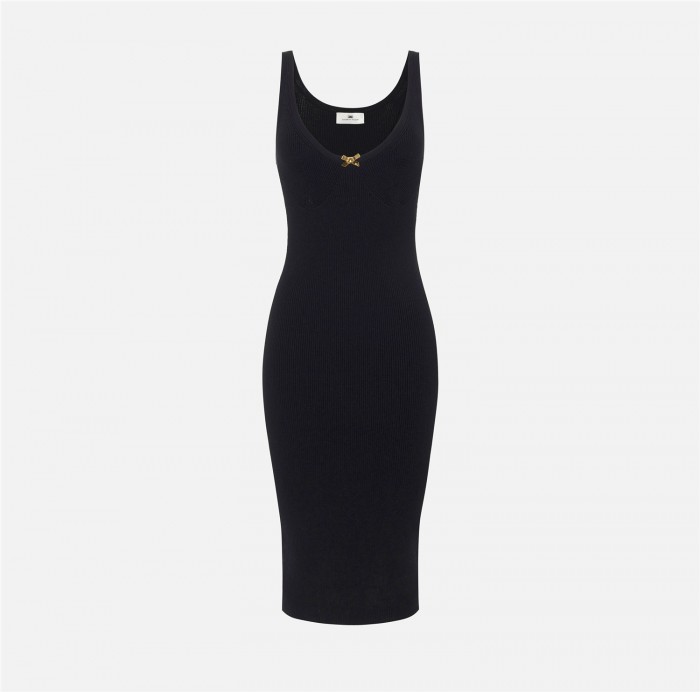 Vestido de punto con tul