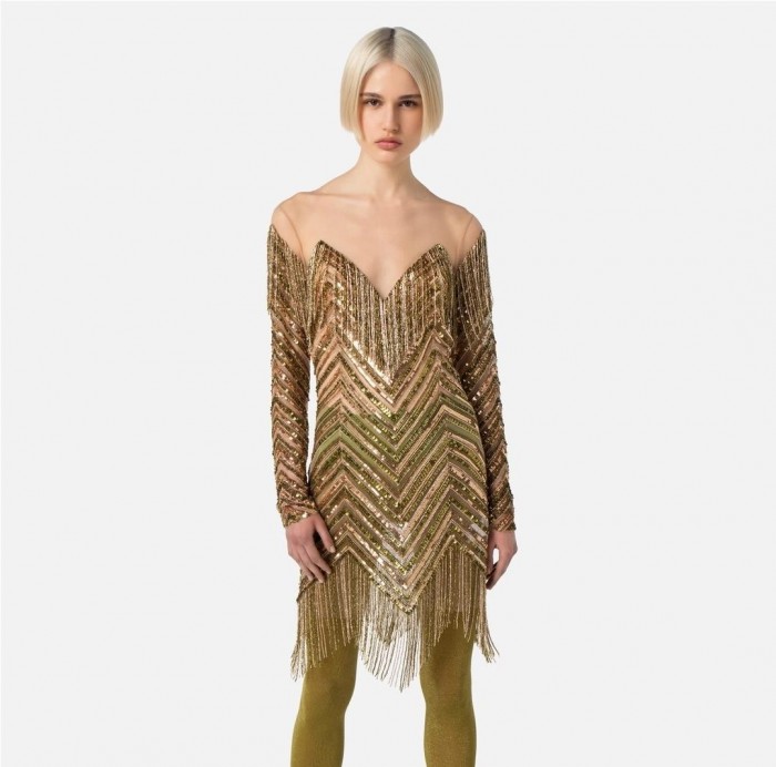 Minivestido de tul con lentejuelas... Minivestido de tul con lentejuelas...