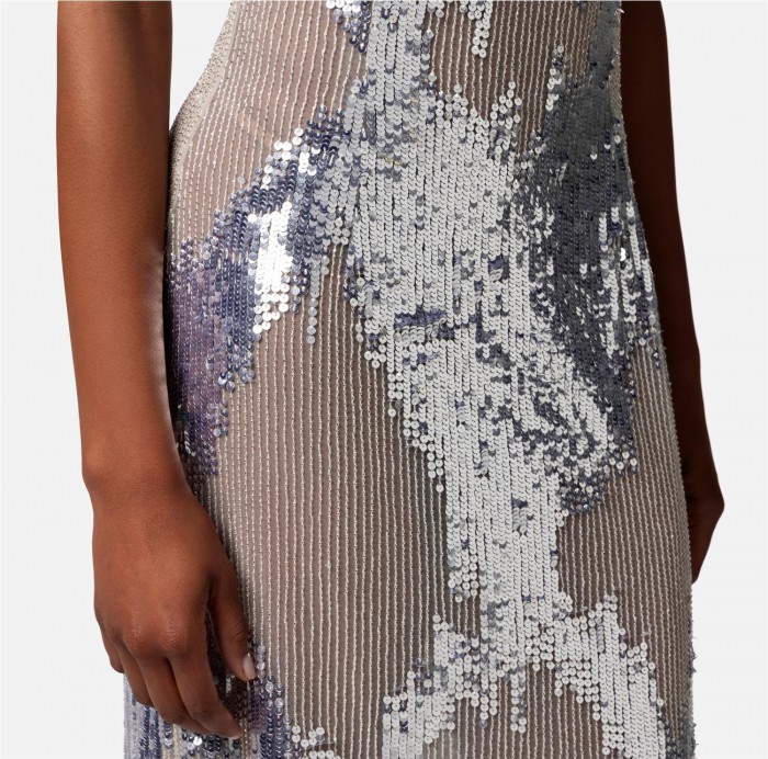 Vestido Red Carpet de tul bordado con... Vestido Red Carpet de tul bordado con...